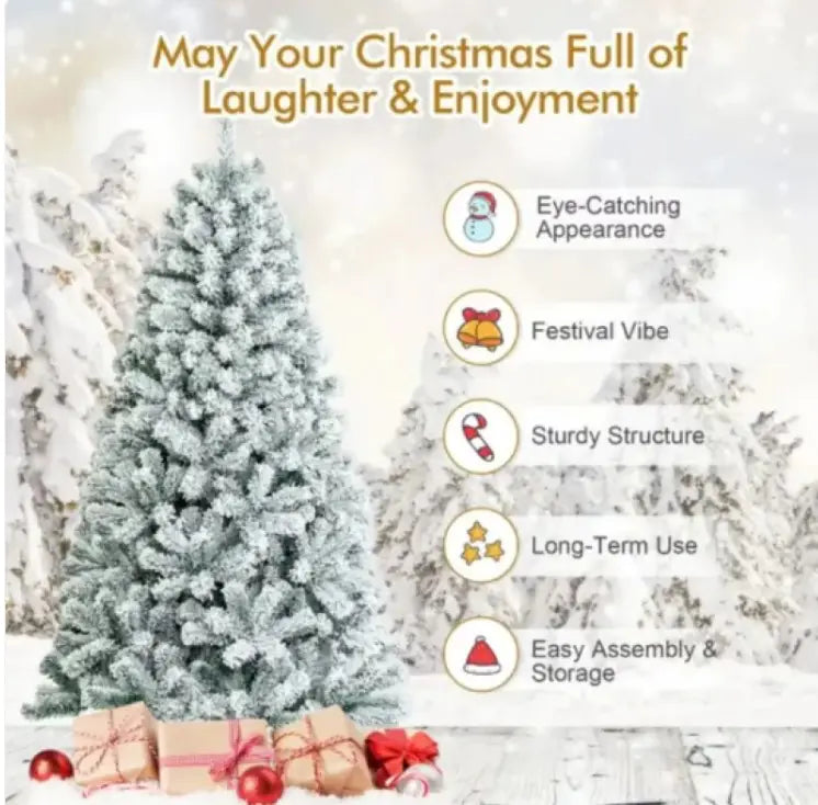 7.5ft Snow Flocked Artificial Christmas Tree