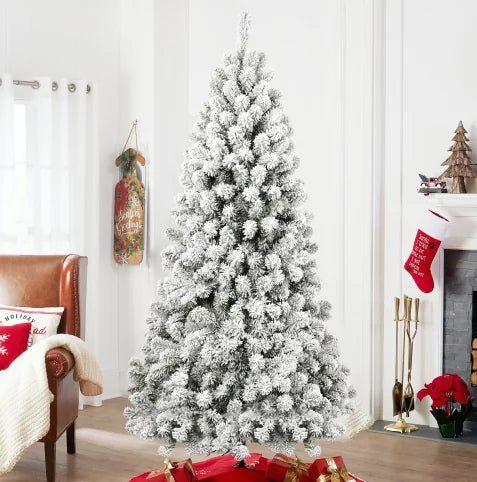 Pre-Lit Flocked Artificial Christmas Tree