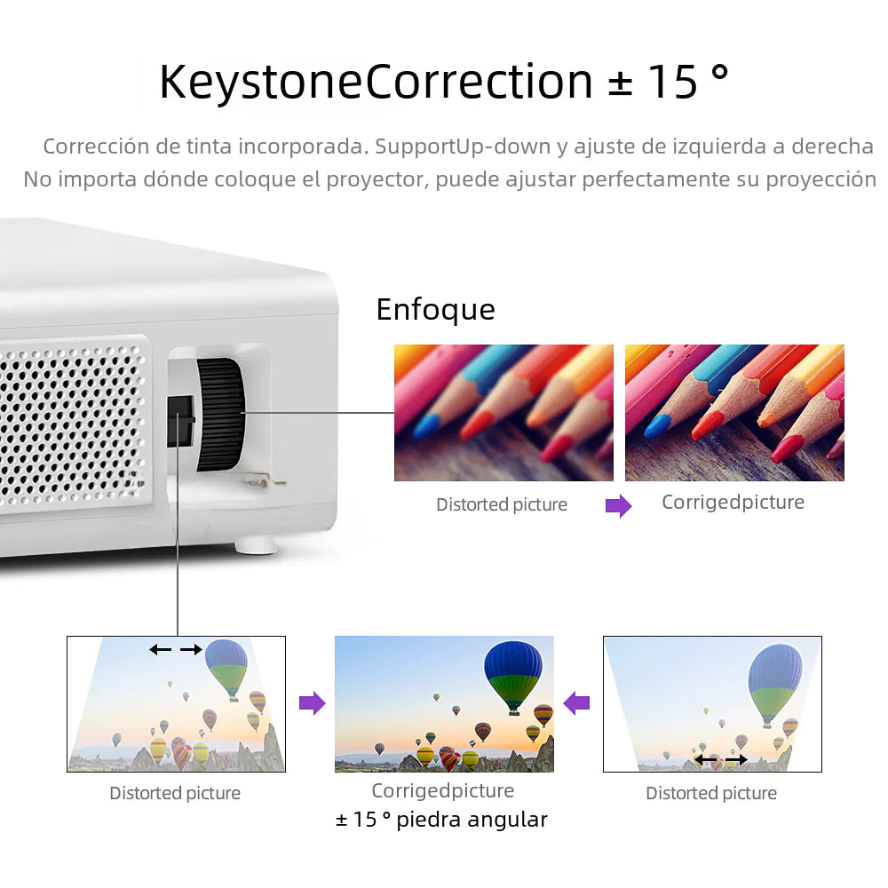 AKEY7 1080P LED Projector 7500 Lumens 4K