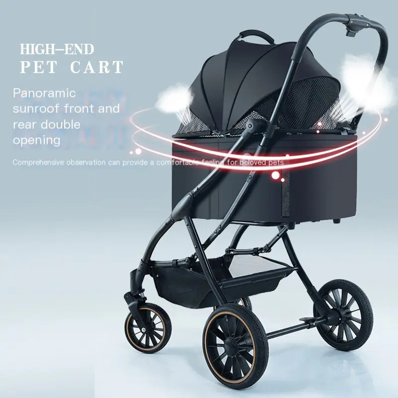 Automatic Folding Pet Stroller for Small Dogs & Cats