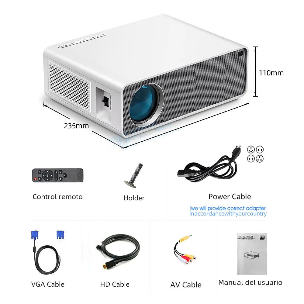 AKEY7 1080P LED Projector 7500 Lumens 4K