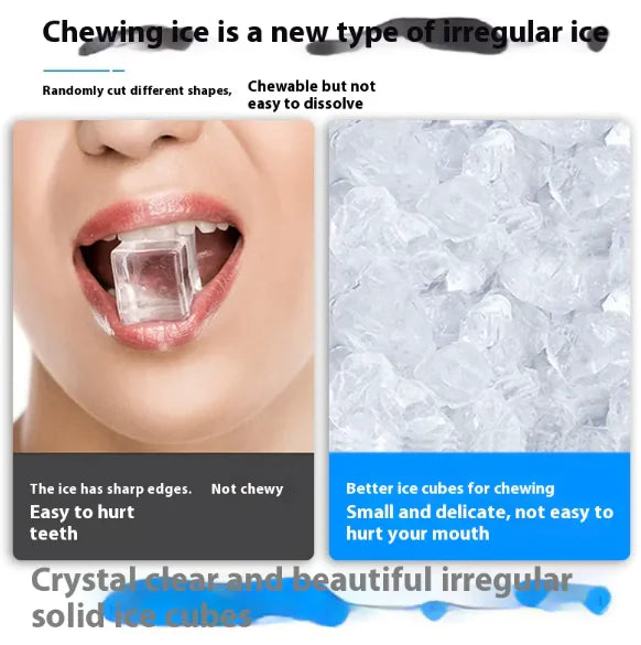 Small 16kg Chewing Ice Maker & Automatic Ice Crusher - Silver