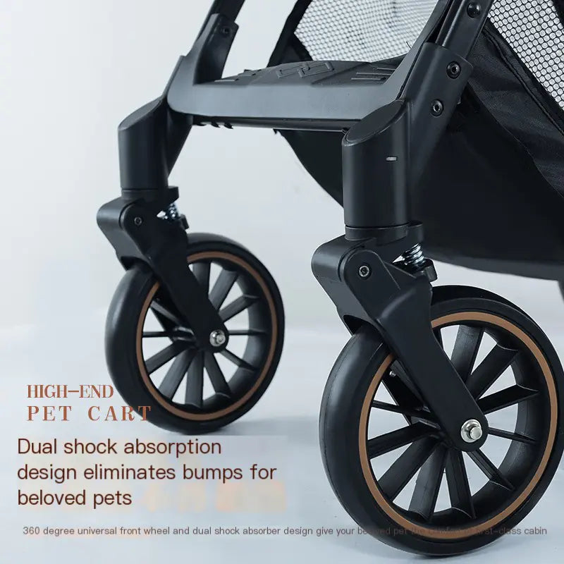 Automatic Folding Pet Stroller for Small Dogs & Cats
