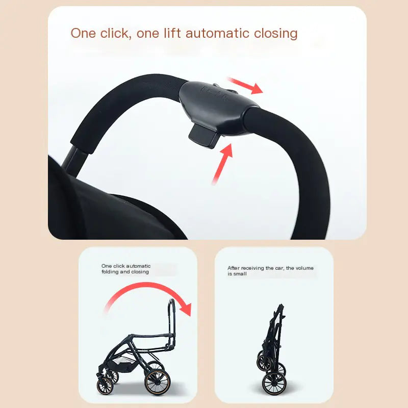 Automatic Folding Pet Stroller for Small Dogs & Cats