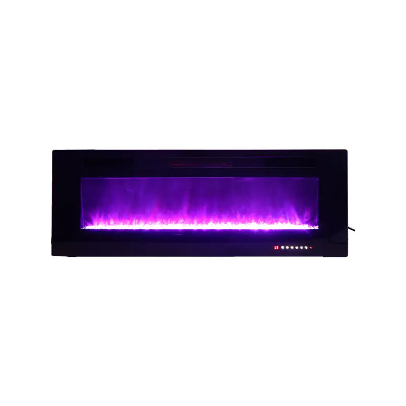 50-Inch Built-In Wall Fireplace with LED Flame Effect