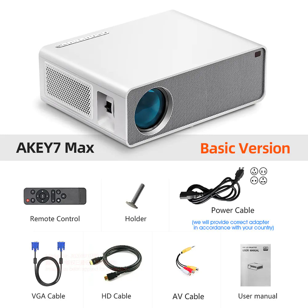 AKEY7 1080P LED Projector 7500 Lumens 4K