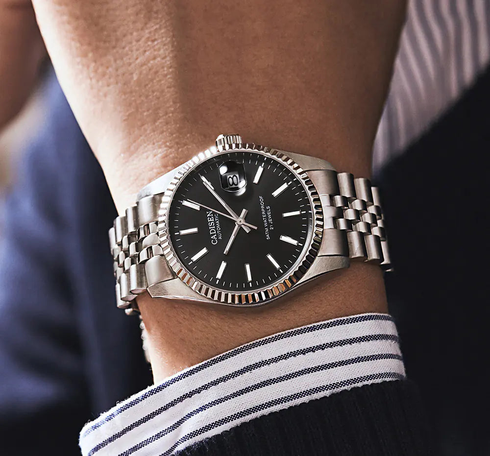 Men's Mechanical Watch with Calendar & Luminous Steel