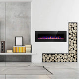 50-Inch Built-In Wall Fireplace with LED Flame Effect
