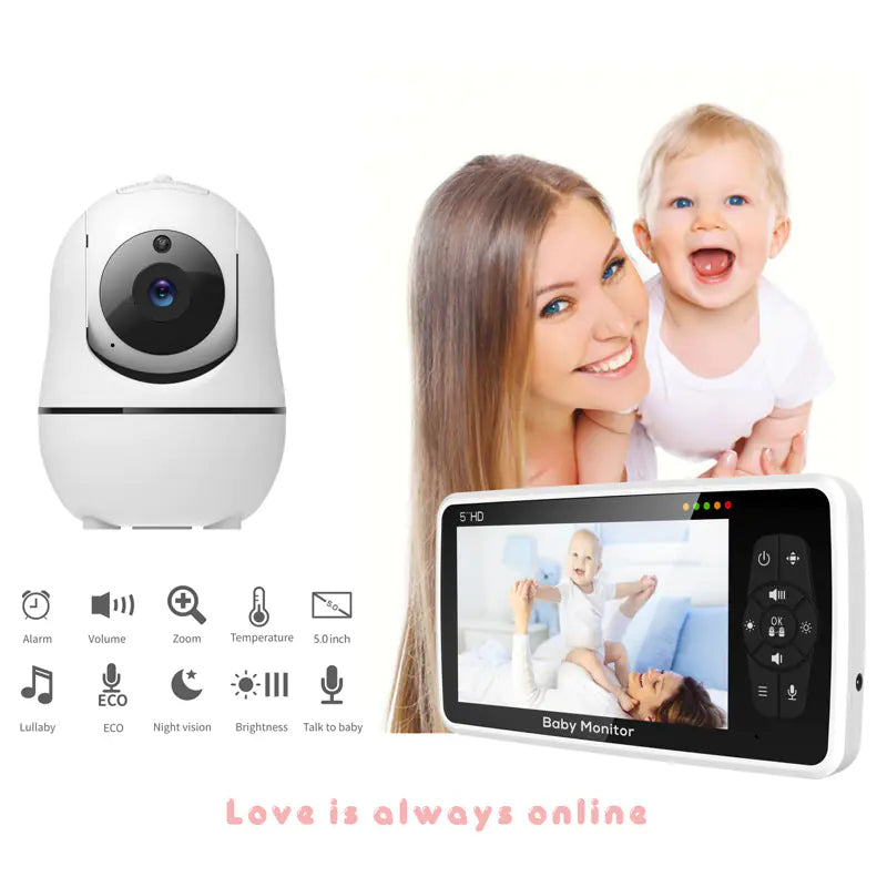 SM50 5" HD Rotating Baby Monitor with Night Vision